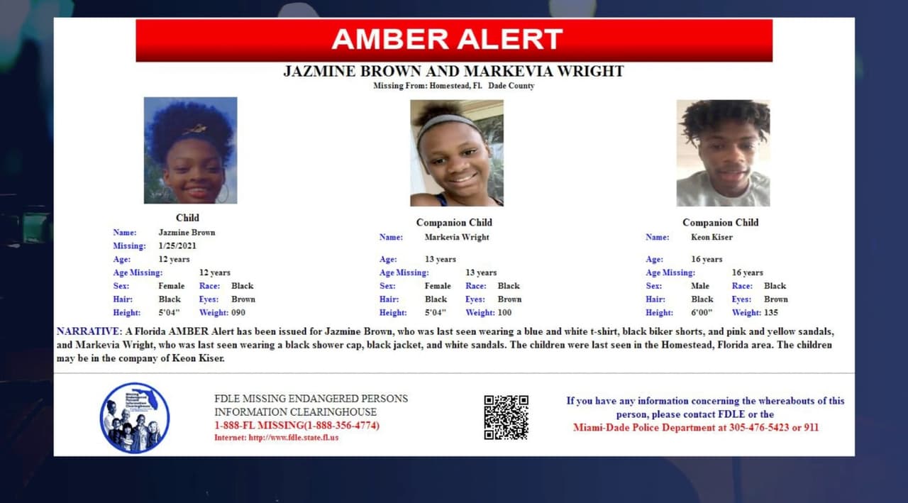 Emiten alerta Amber por dos niñas de 12 y 13 años desaparecidas en Miami-Dade 