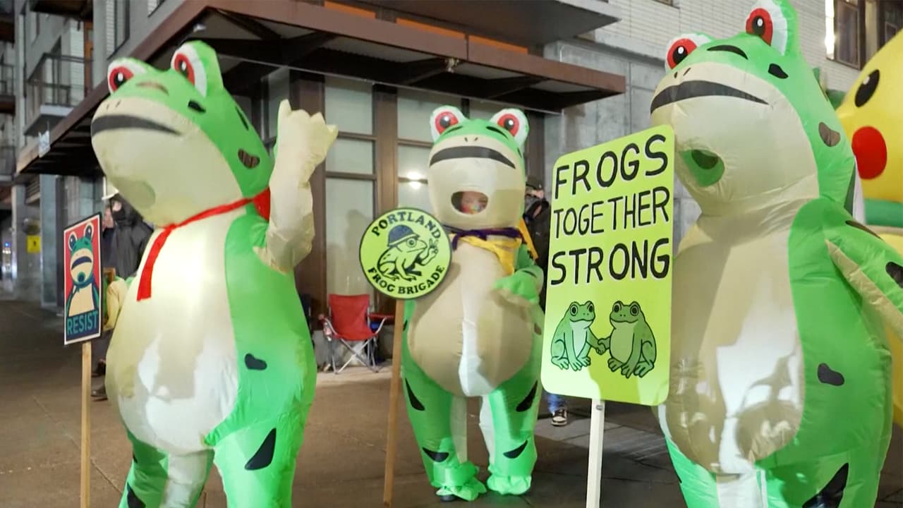 Manifestantes en Portland se disfrazan de animales para contarrestar la narrativa de "zona de guerra"