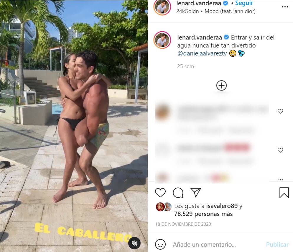 Mientras tanto, él también dejó de publicar fotos con la colombiana. La última que colgó con ella fue el 18 de noviembre, cuando
<b><a href="https://www.instagram.com/p/CHwBA6jALdf/" target="_blank"> la ayudó a echarse un chapuzón en la piscina. </a></b>
<br>