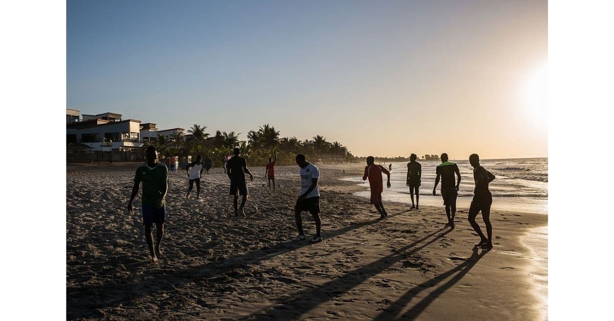 recreación trabajadores en la playa