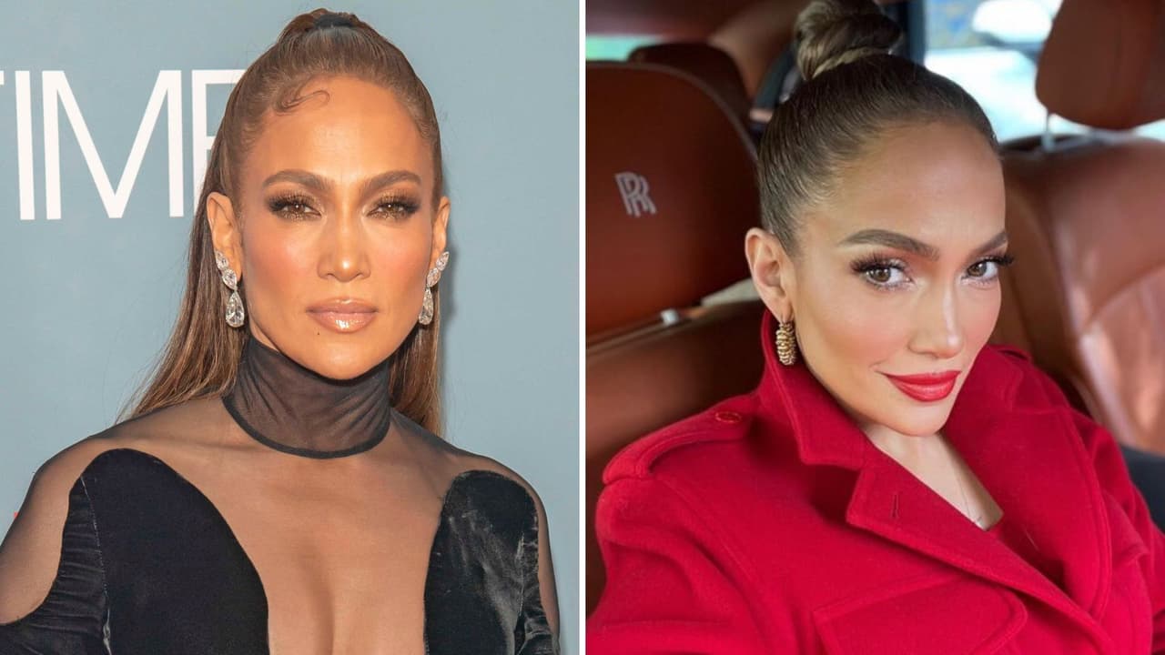 JLo impacta con ‘outfit’ navideño ‘total red’ y un bolso personalizado de 3 mil dólares