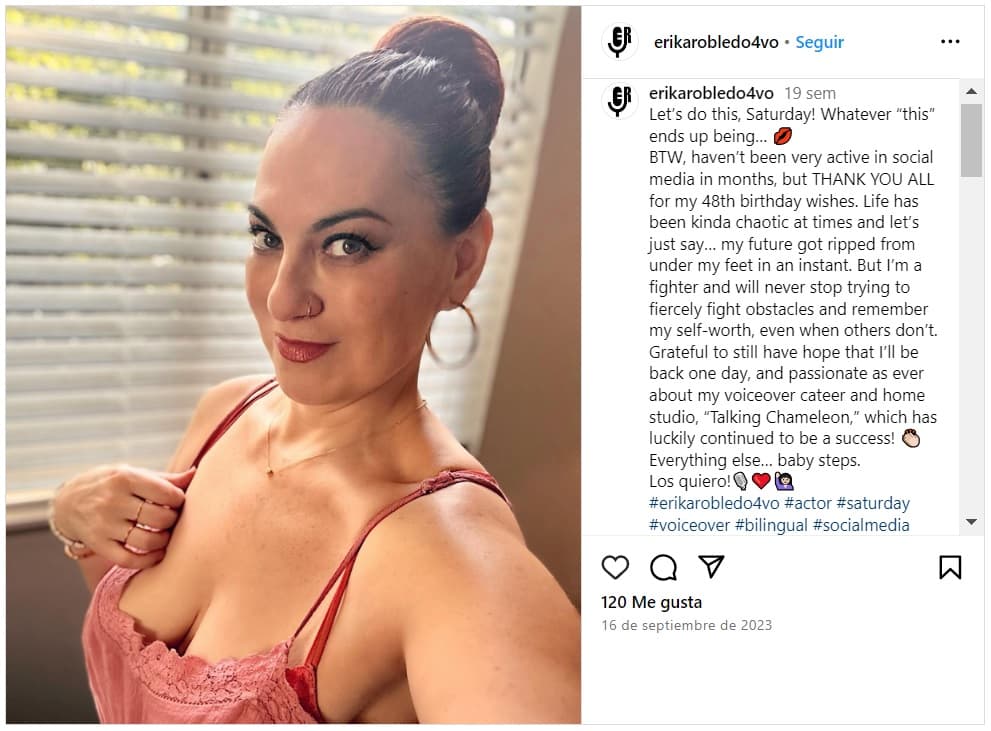 Erika Robledo habría atravesado un problema.