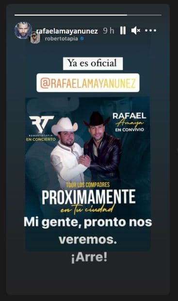 Minutos después del anuncio, 
<b><a href="https://www.instagram.com/rafaelamayanunez/" target="_blank">Amaya tomó su propia cuenta de Instagram</a></b> para hacer eco del cartel promocional y enviarle un mensaje a sus fans: "Mi gente, pronto nos veremos. ¡Arre!", escribió en sus stories.