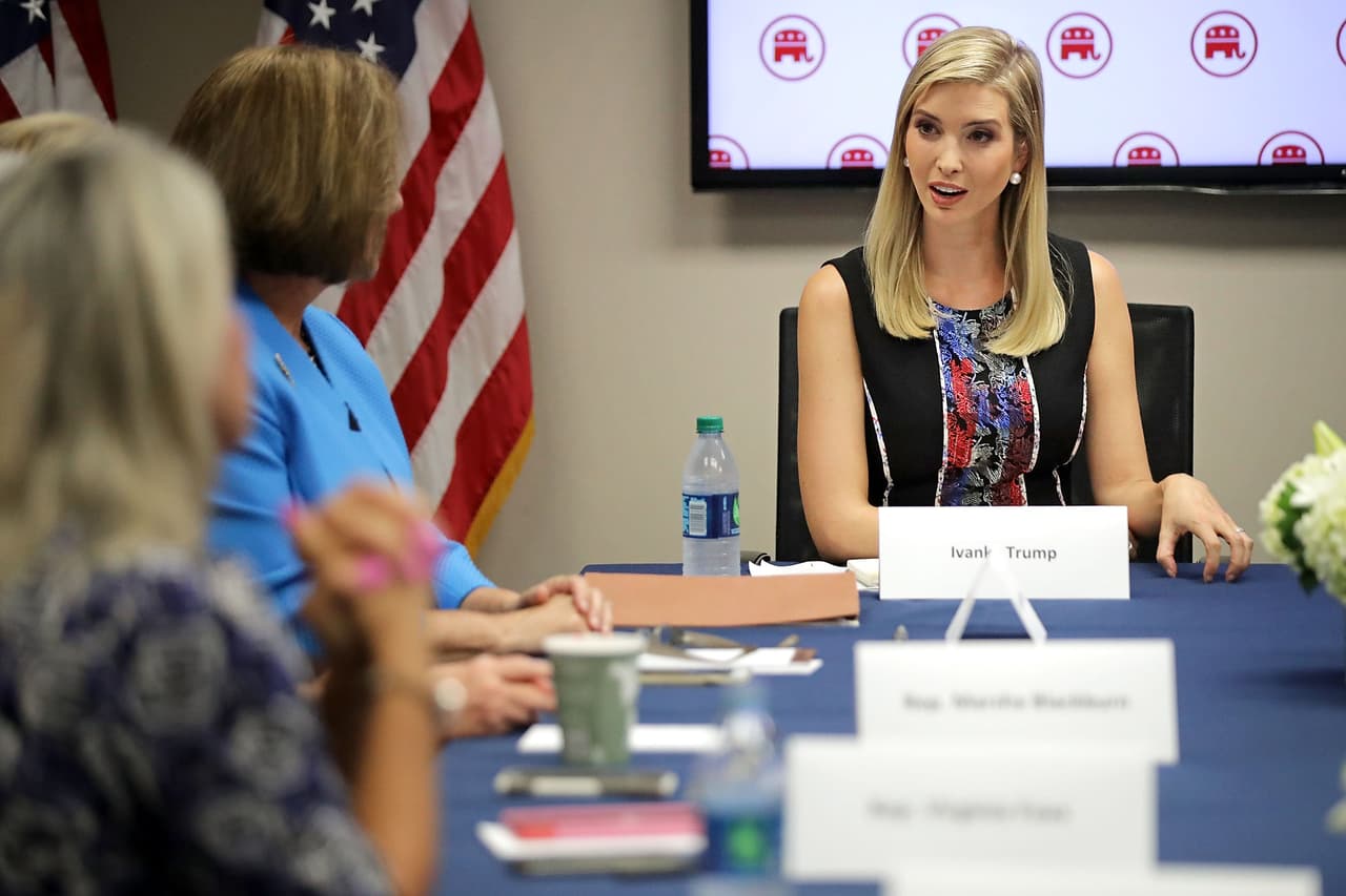 "Las políticas que le permitan a las mujeres con hijos prosperar no debería ser una novedad sino la norma", ha confesado
<b><a href="http://www.ivankatrump.com/womenwhowork/"> Ivanka Trump que incluso en su propio sitio web lanzó el hashtag #Womenwhowork</a></b> para inspirar y dar directrices a las mujeres trabajadoras. ¿Una manera efectiva de vender su ropa? Nadie está muy seguro, pero sí se levantaron muchas dudas una vez la empresaria mantuvo una actitud complaciente frente a las ideas machistas de su padre.