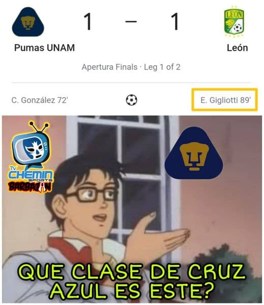 León empata en el minuto 89 y los memes tunden a los Pumas.