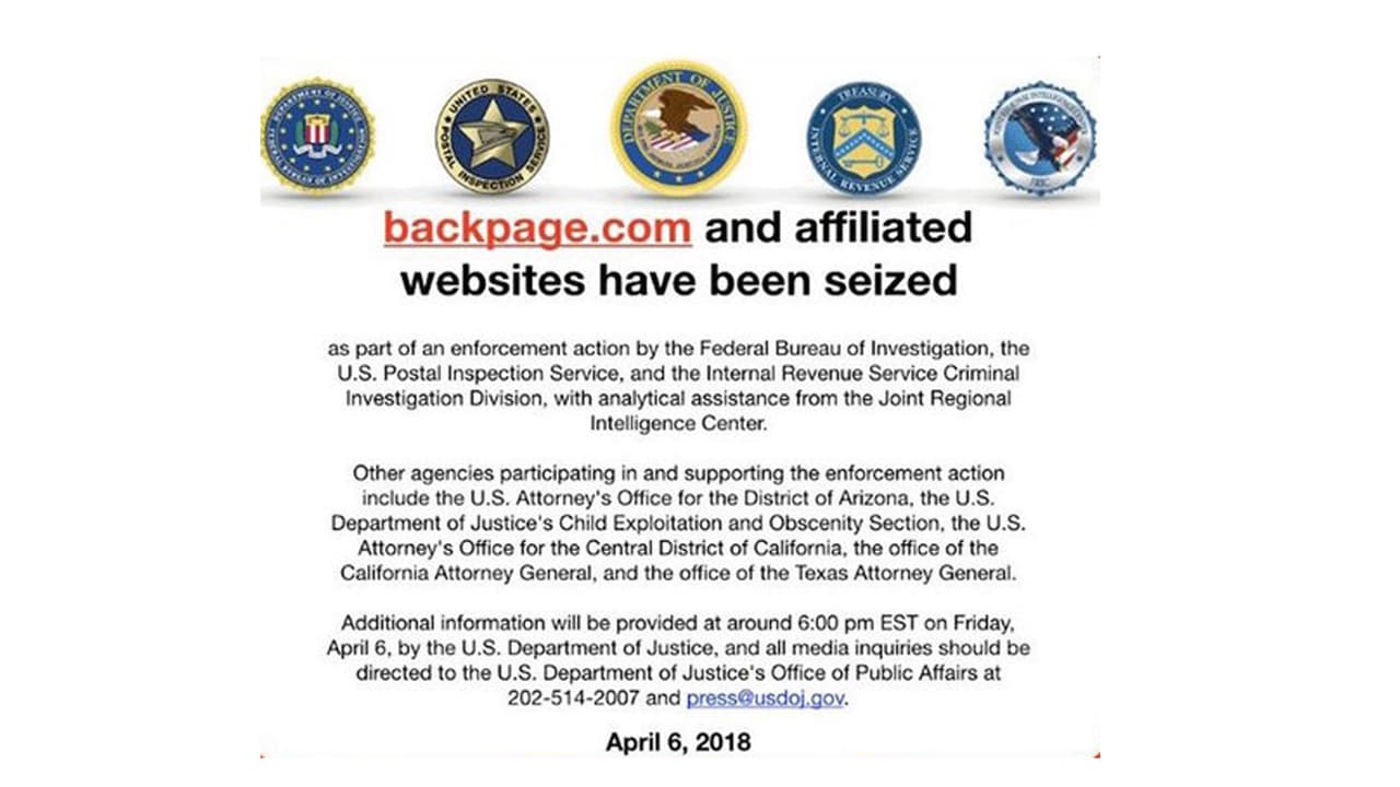 Confiscan página web involucrada con prostitución y tráfico sexual que operaba desde Arizona