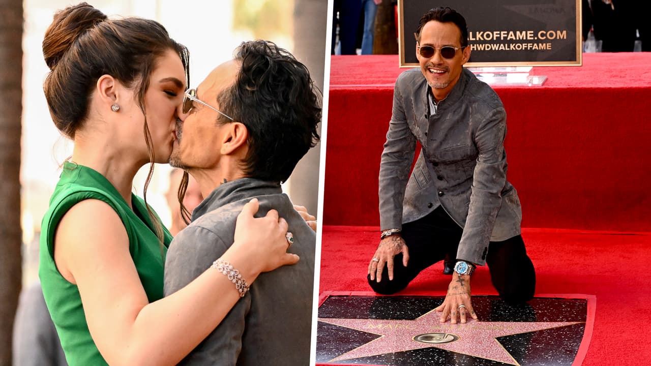 Sin los hijos de JLo, Marc Anthony recibe su estrella en Hollywood y responde a quién se la dedicó