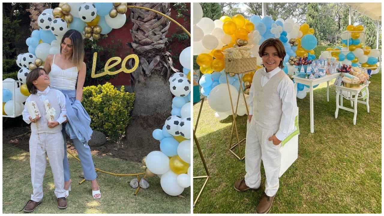 Eva Cedeño en la primera comunión de su ahijado Leo Herrera.