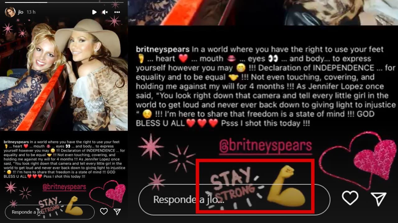 Jenniffer López reaccionó a la mención de Britney Spears y le mostró su apoyo.