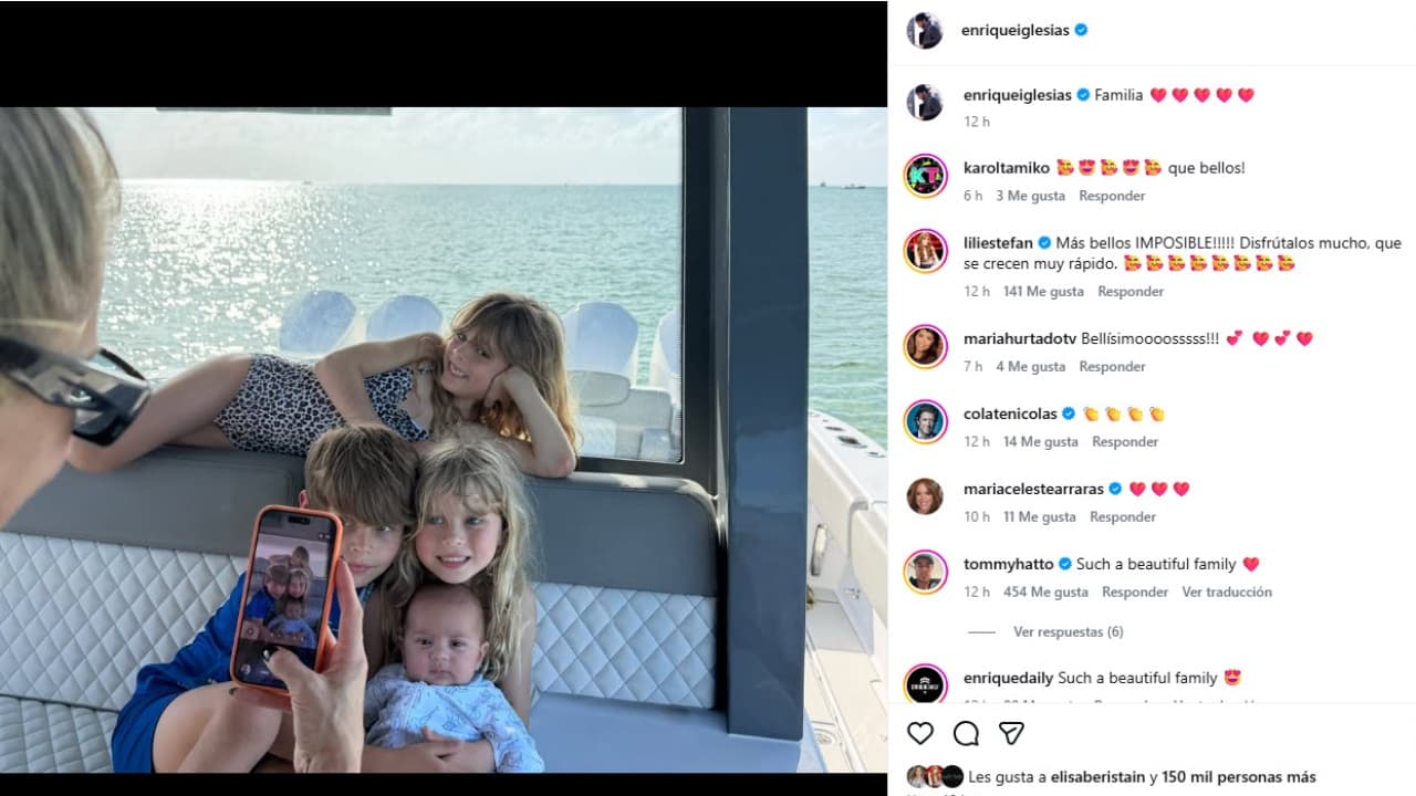 Así de grandes lucen los hijos de Enrique Iglesias y Anna Kournikova.