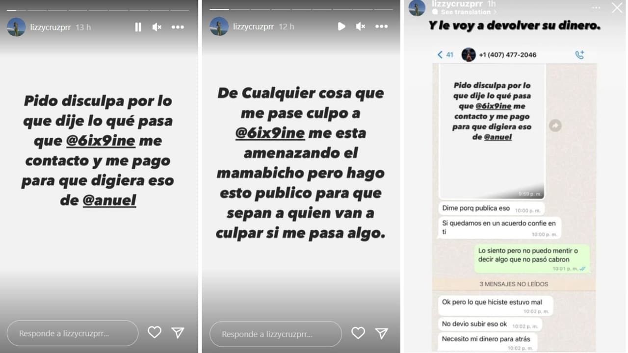 Lizzy Cruz da su versión de la historia entre Anuel AA y Tekashi.