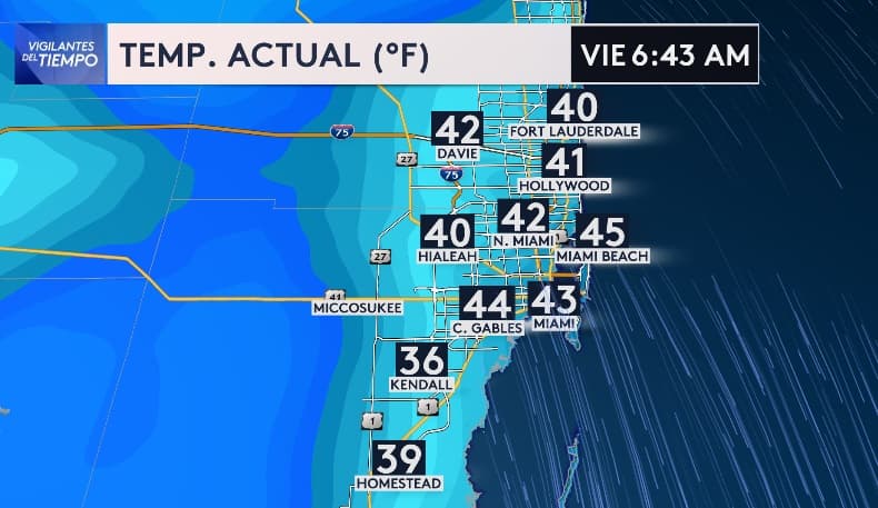 Alivio en el frío en el sur de Florida durará pocos días, según el pronóstico
