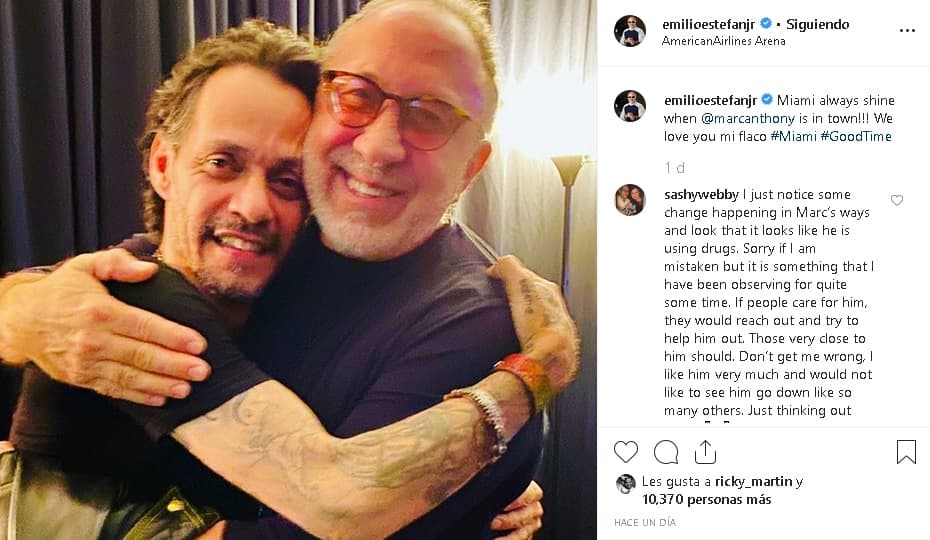 En 
<b><a href="https://www.instagram.com/p/B5O2yU4FaZi/" target="_blank">otra foto</a></b>, Estefan escribió: "¡
<b>Miami siempre brilla</b> cuando Marc Anthony está en la ciudad! Te amamos mi flaco".