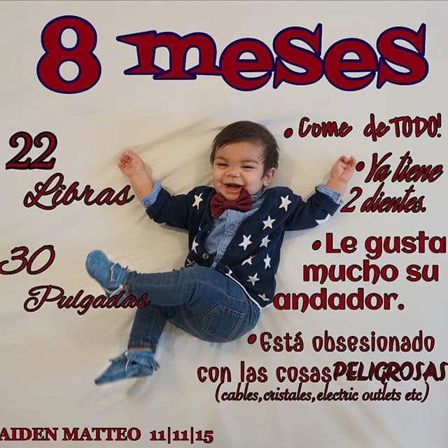 Los dientes le empezaron a salir a los 8 meses.