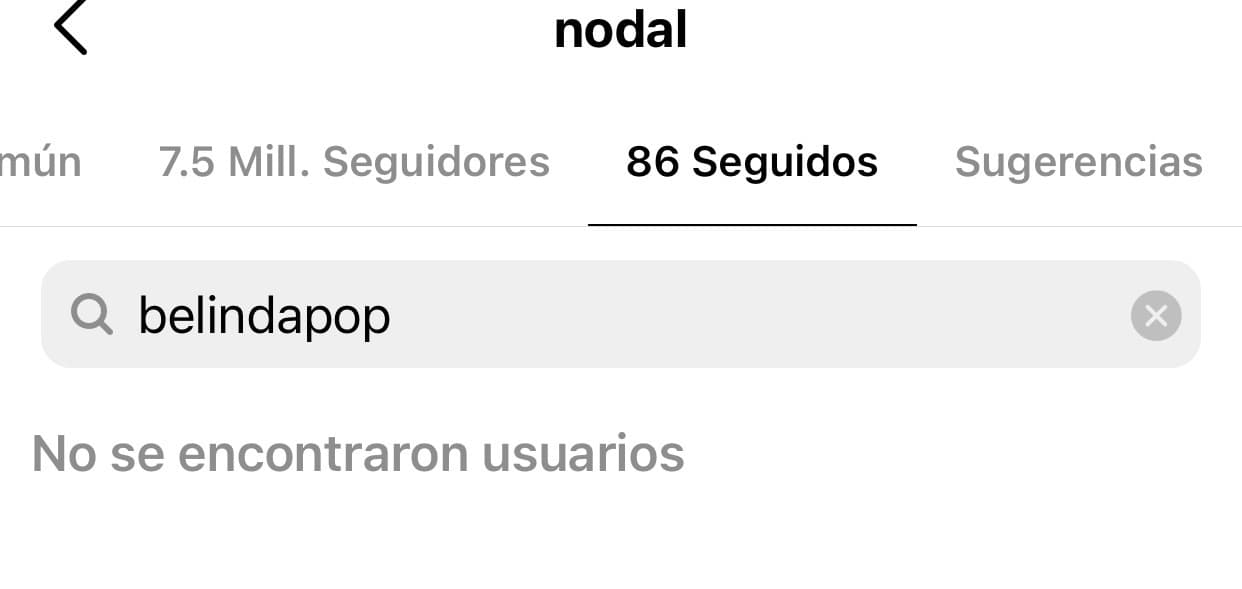 Las incógnitas fueron mayores cuando algunos se dieron cuenta de que Belinda y Christian Nodal ya no se siguen en Instagram.
<br>