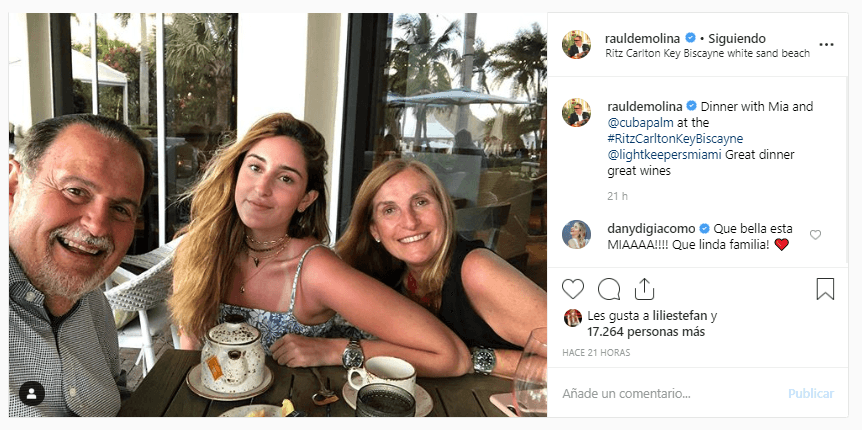 Al regresar a Miami, Raúl disfrutó de una comida junto a su hija Mia, a quien le llovieron piropos en esta publicación que hizo El Gordo en Instagram. "Qué bella está Mia" dijo la presentadora Daniela Di Giacomo.
