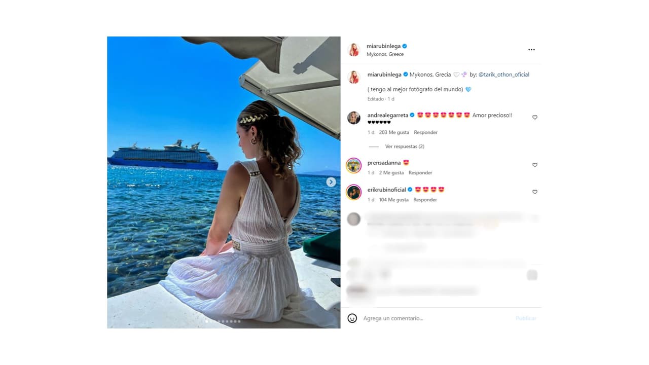 Así presumió sus vacaciones en Mykonos, Grecia.