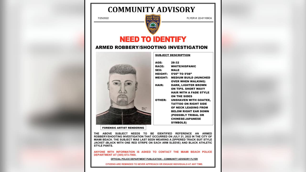 Buscan a sospechoso de robar y disparar a un joven hispano en Miami Beach: la víctima está en coma