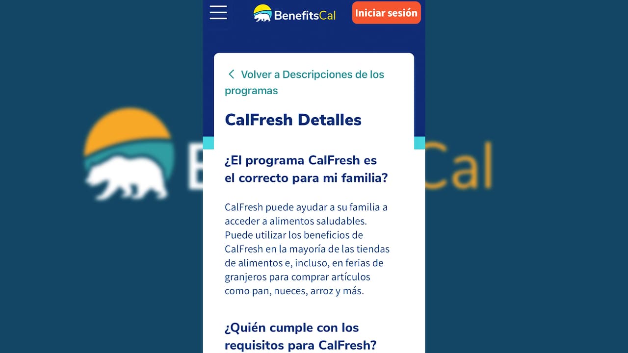 Puedes obtener información y acceso a la solicitud de programas como 
<b><a href="https://benefitscal.com/Help/HCPDE" target="_blank">Cal Fresh,</a></b> donde puedes conseguir dinero para alimentos. 
<b>Un grupo de tres con ingreso familiar inferior a <a href="https://www.benefits.gov/es/benefit/1228" target="_blank">$28,500 podría calificar.</a> </b>
<br>Para más información sobre detalles documentos y requisitos del programa, 
<b><a href="https://benefitscal.com/Help/HCPDE" target="_blank">revisa este enlace.</a></b>
