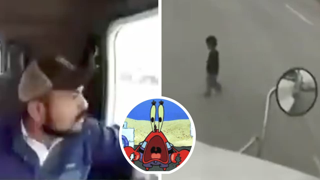 Trailero salva a niño de ser atropellado que cruzaba peligrosa carretera solo: el impactante momento