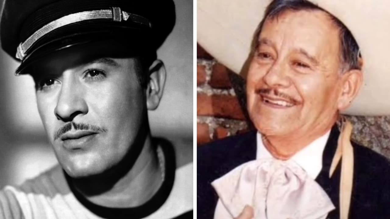 A la izquierda Pedro Infante y a la derecha Antonio Pedro
