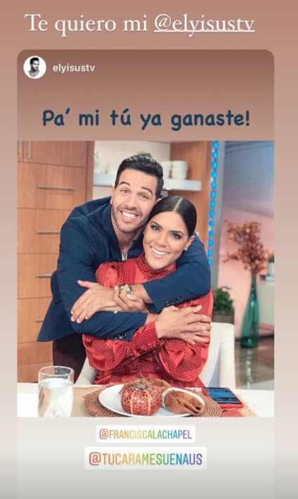 Mientras que para el Chef Yisus, Francisca Lachapel ya es una ganadora y se lo hizo saber con esta encantadora foto.