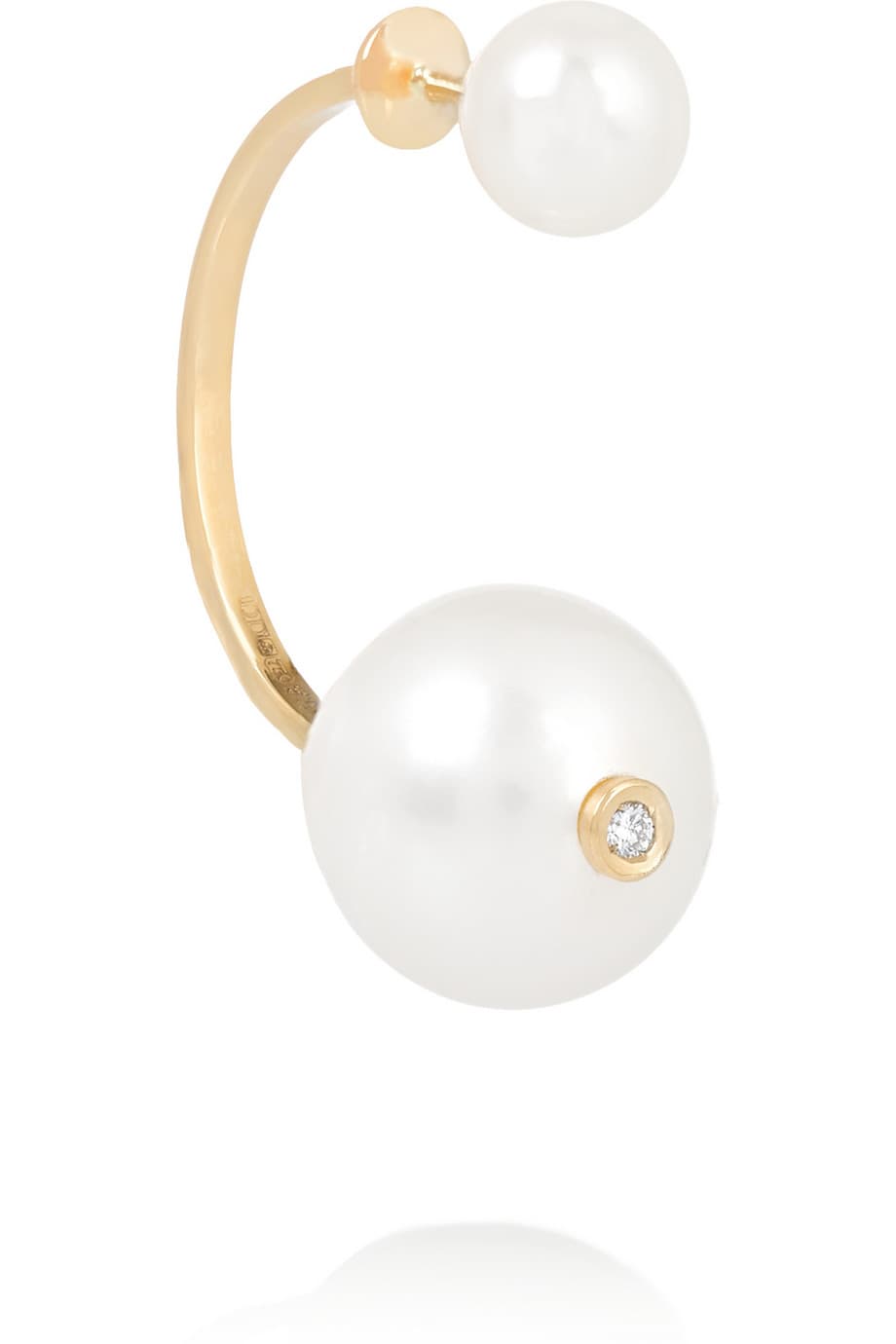 Para ella: Arete hecho a mano en oro de 18 quilates y diamante, Delfina Delettrez.