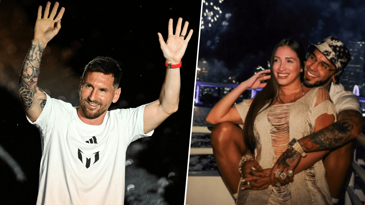 Anuel AA le presentó a Messi su nueva novia en Miami