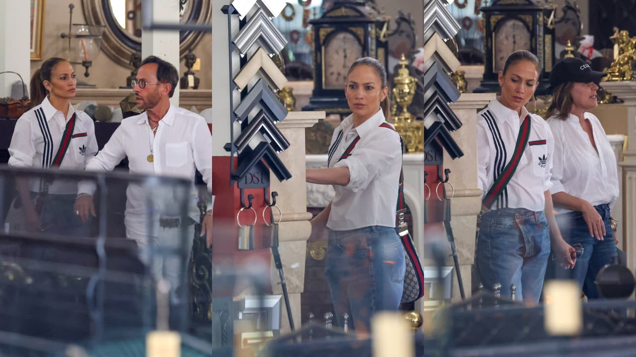 JLo estuvo viendo y comprando accesorios para chimeneas.