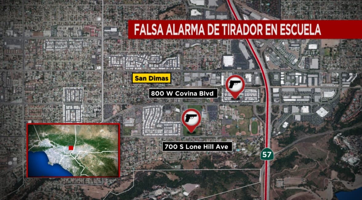 Falsa alarma sobre posible tiroteo provoca pánico en dos escuelas de San Dimas