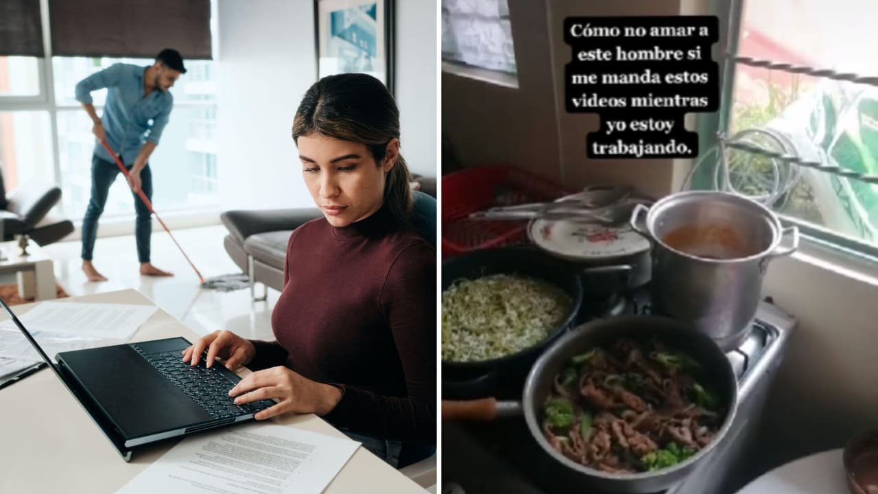 Pareja rompe estereotipos y conquista TikTok con videos: ella trabaja y él se dedica al hogar