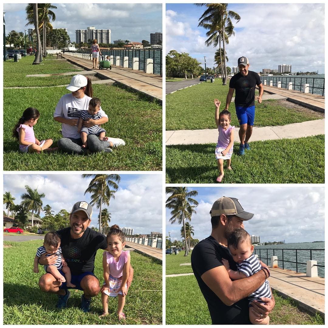 Cuando al fin tuvo un receso en sus actividades laborales dedicó tiempo a su familia en los bellos jardines de Miami frente al mar.
<br>