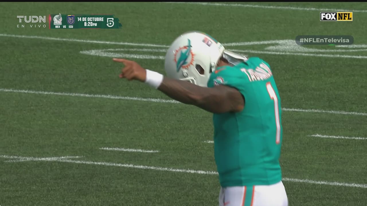 ¡Waddle! Bombazo de Tua de 47 yardas y touchdown de Dolphins