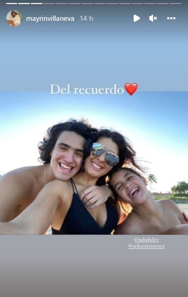 En las fotos del recuerdo también aparece Sebastián Poza, quien ya le sigue los pasos en la actuación a Mayrín, a su papá Jorge Poza y a su padrastro Eduardo Santamarina.