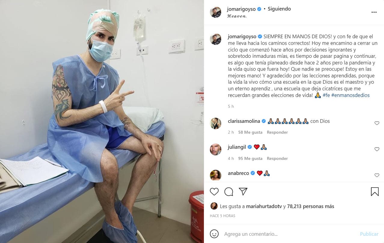 Jomari Goyso manda mensaje desde el hospital.