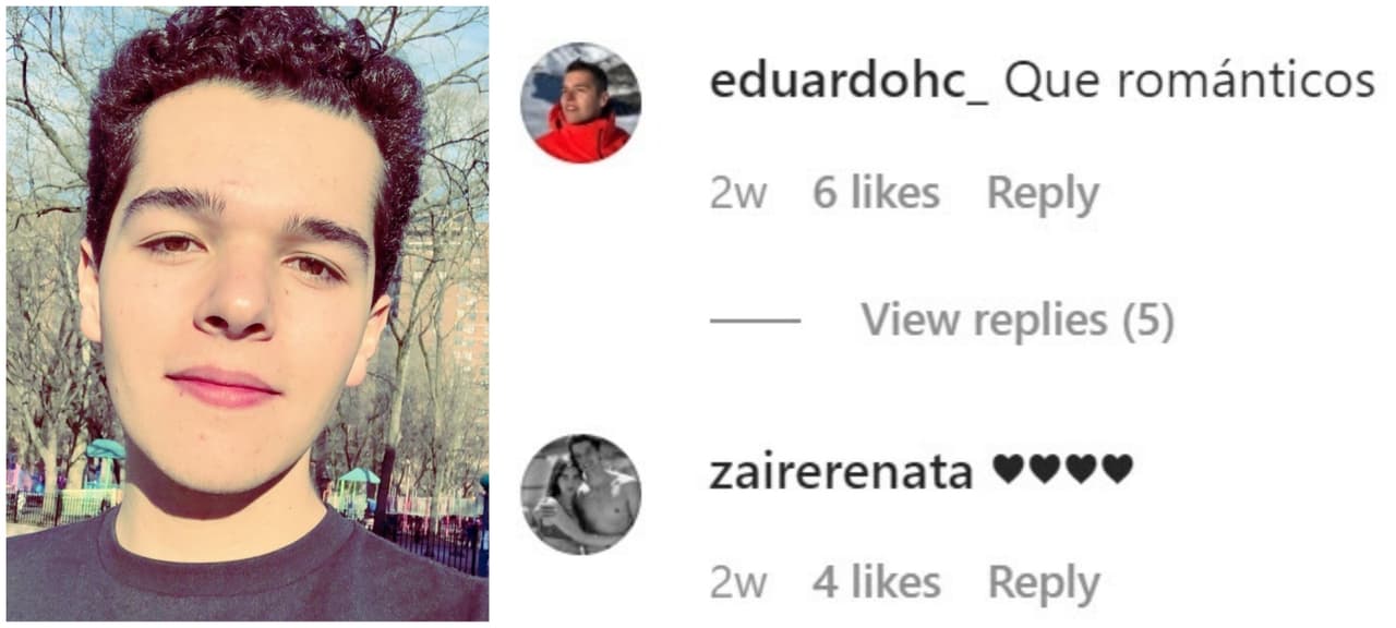 Zaire contestó el mensaje con unos emoticonos de corazón, mientras 
<b>José Eduardo, el hermano gemelo de Roberto,</b> opinó: "Qué románticos".
<br>