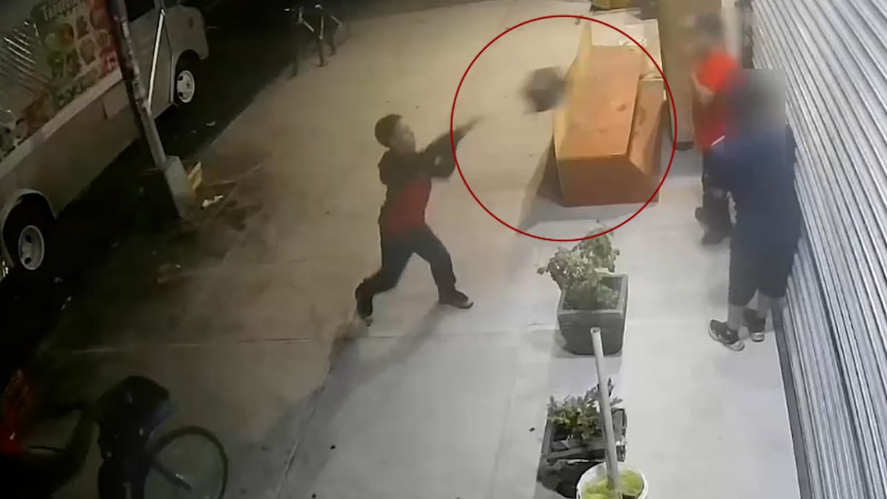 Asaltantes lanzan un bloque de hormigón y una caja de plástico por la cabeza a dos hombres en El Bronx