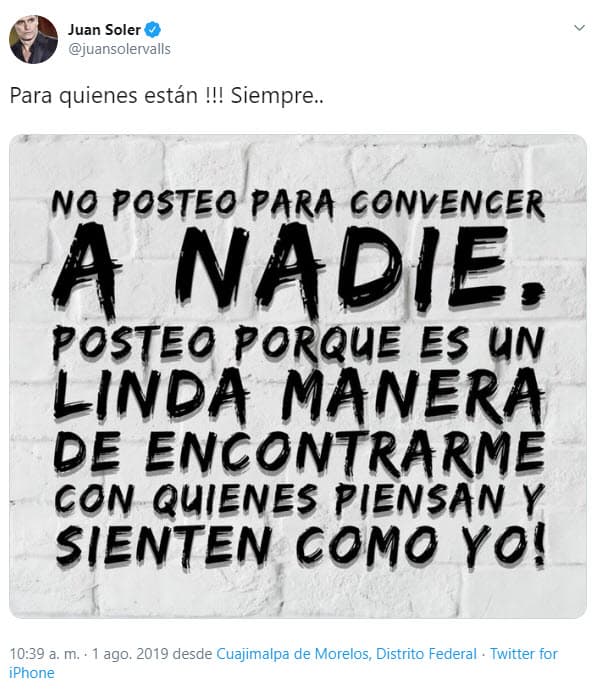 Tras la ola de comentarios en su contra, el actor se defendió haciendo publicaciones de frases en sus redes sociales.
<br>