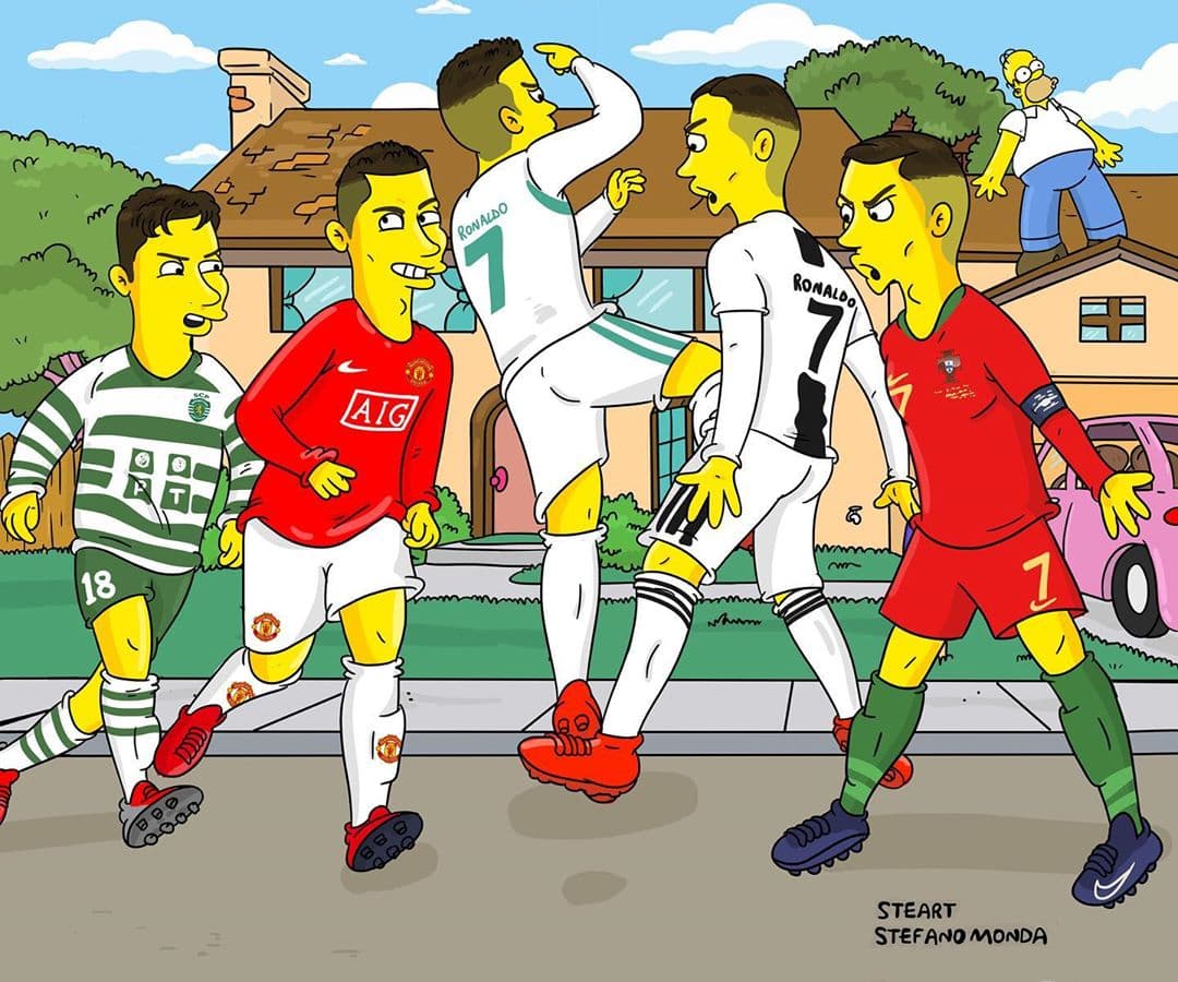La carrera futbolística de Cristiano Ronaldo en una sola caricatura.