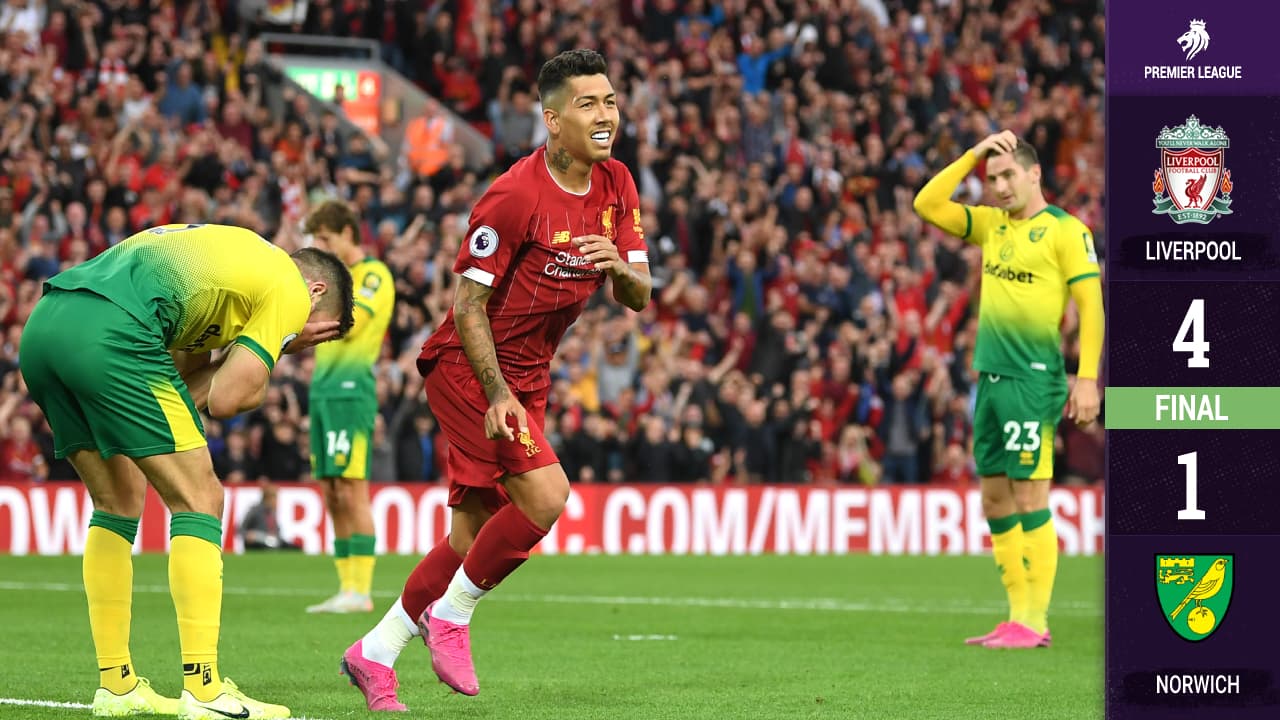 Liverpool arrasa en arranque de la Premier frente al Norwich