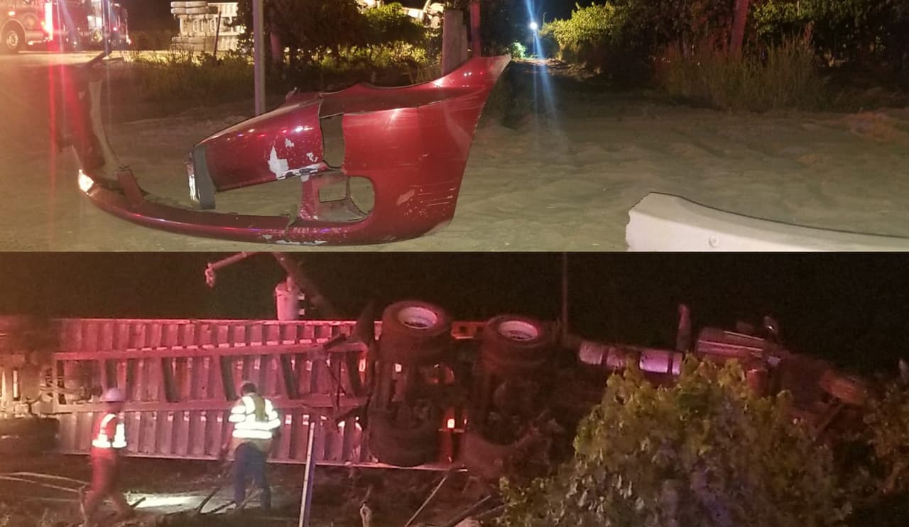 Tres personas mueren tras impactar con camión y quedar atrapados bajo este en Fresno