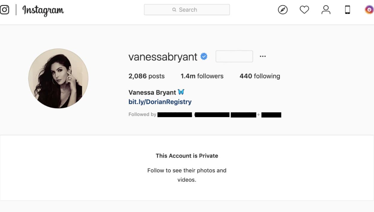 Tras perder a su esposo y a una de sus hijas en el accidente aéreo, la viuda de Bryant tomó medidas para proteger a sus otras tres hijas: limitó el acceso
<b><a href="https://www.instagram.com/vanessabryant/" target="_blank">a su perfil en Instagram</a>.</b>