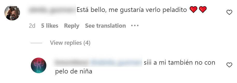 Algunos comentarios mencionaban que les gustaría ver al primogénito de la presentadora de Despierta América "peladito".
<br>