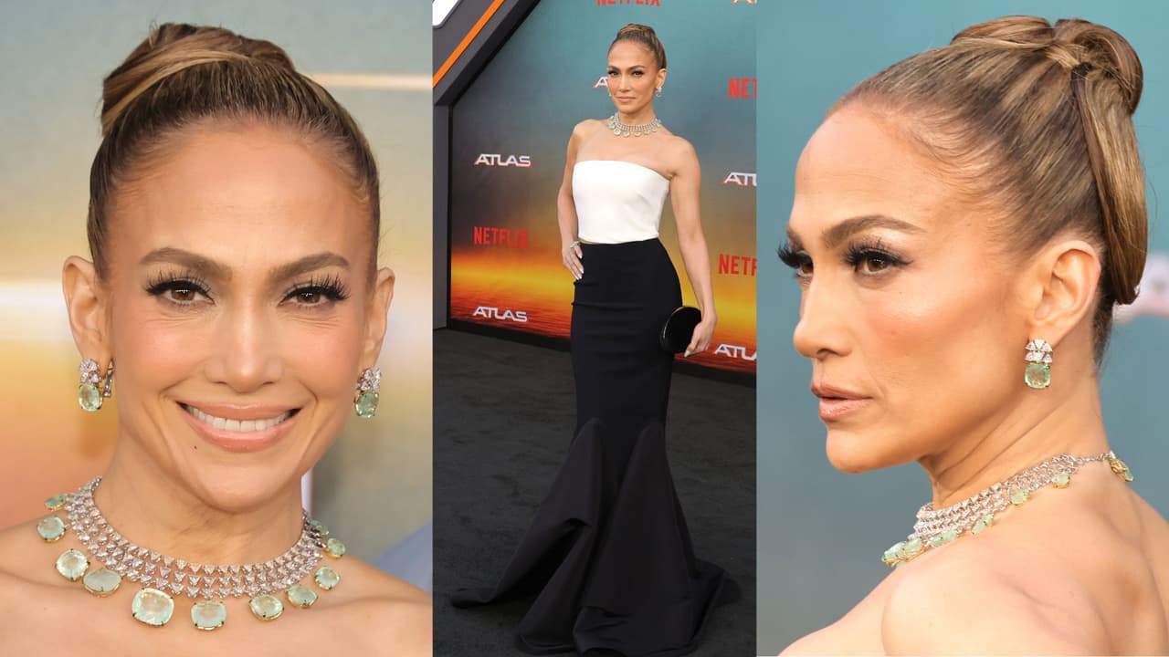 JLo lució elegante durante el estreno de 'Atlas'.