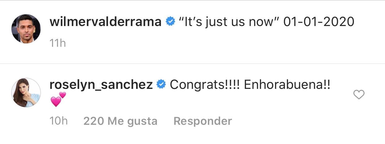Roselyn Sánchez también escribió: "¡Felicitaciones! ¡Enhorabuena!"
<br>