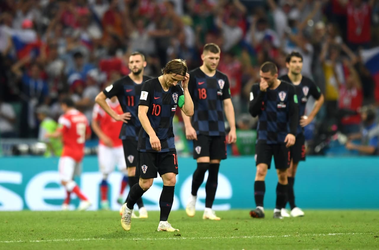 La decepción se apoderó de Modric y sus compañeros luego del empate ruso marcado por Mario Fernandes al minuto 115.