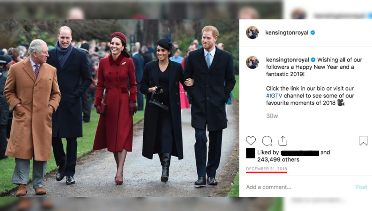 Aunque 
<b><a href="https://www.univision.com/famosos/la-fotografa-kate-middleton-sorprende-nuevamente-con-tiernas-fotos-ahora-de-la-princesa-charlotte-fotos">uno de los pasatiempos de Kate Middleton es la fotografía</a></b>, curiosamente para felicitar a Meghan Markle se utilizó la misma foto que les sirvió para desear un feliz 2019. Tal vez alguien se de cuenta y para el próximo año la duquesa de Cambridge pueda sorprender con una de esas imágenes que evidencian su talento.