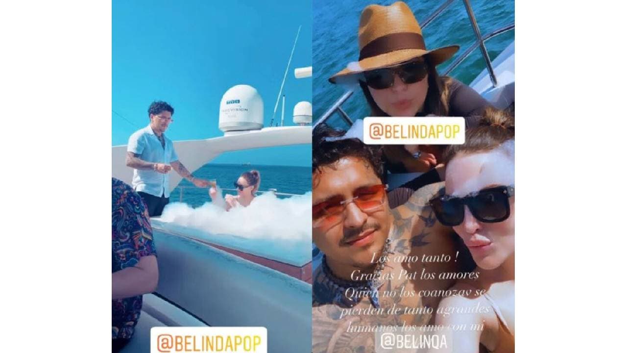 Cristy Nodal con su hijo y Belinda en Cartagena.