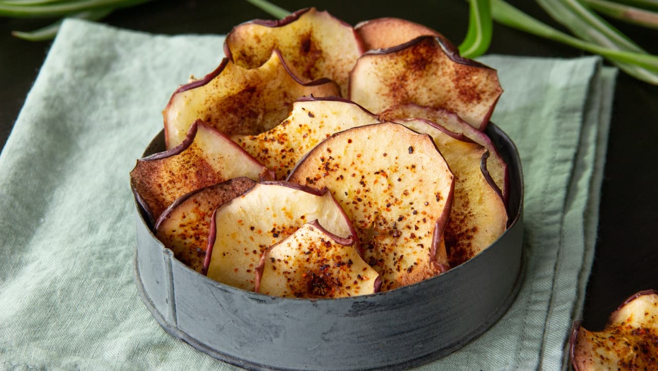 Chips de manzana deshidratada