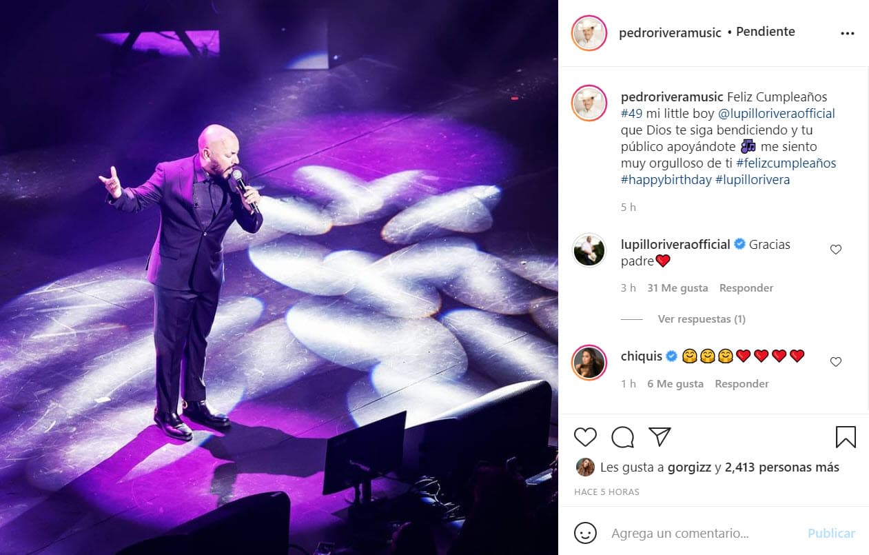 Mientras su padre, don Pedro Rivera, tampoco se quedó atrás y le dedicó unas palabras en su cuenta de Instagram.
<br>